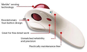 Logitech Trackman Marble Mouse Pacific Ergonomics